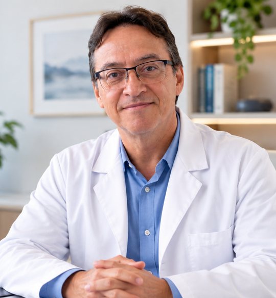 Dr. Mário Soto em seu consultório